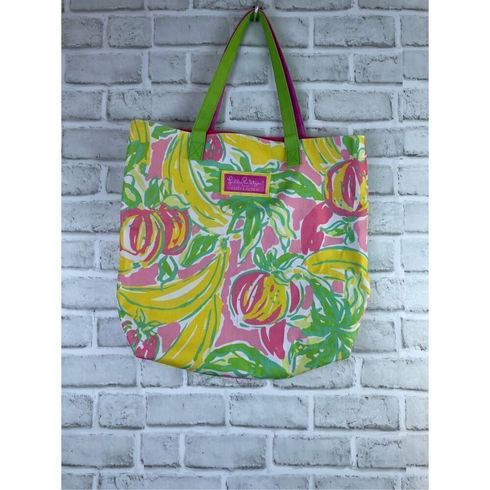 Lilly Pulitzer for Estée Lauder Beach Bag Big  Tote Pastel Shade Summer Print